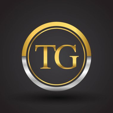 tg vektör çizim gümüş ve altın harfler