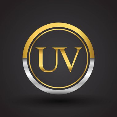 uv vektör çizim gümüş ve altın harfler