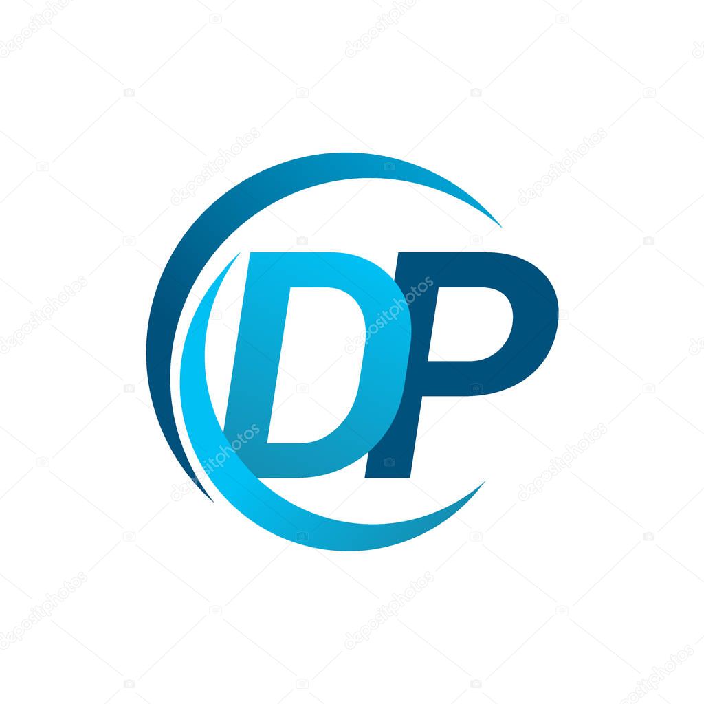 vector illustration of blue letters dp