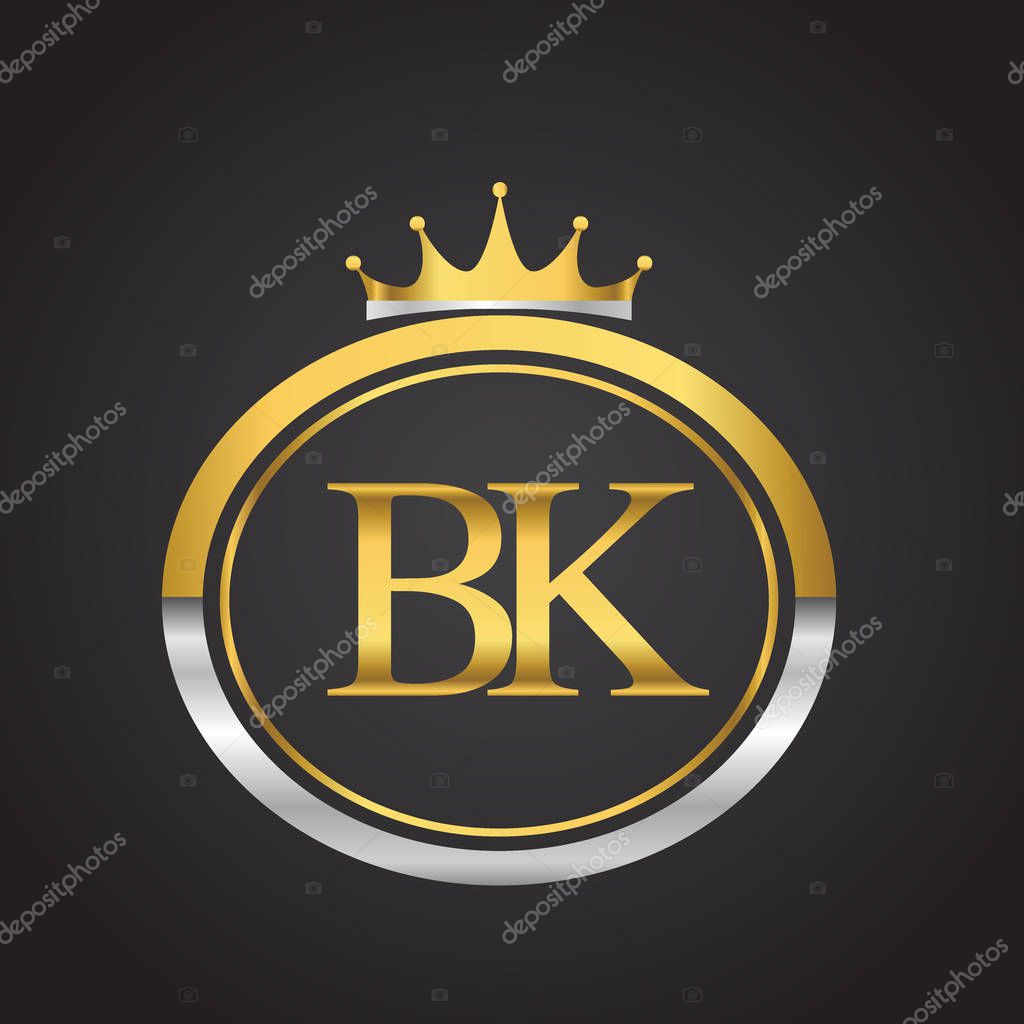 Vector illustration of  golden letters bk
