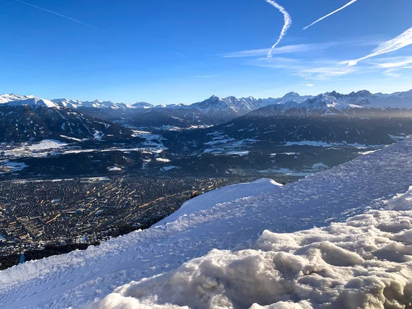 Panoramatický Výhled Innsbruck Seegrube Rakouských Alpách — Stock fotografie