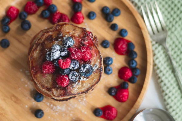 Tas Crêpes Végétaliennes Saines Sans Gluten Base Farine Sarrasin Garnie — Photo