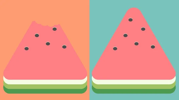 Watermeloen op groene achtergrond. Vers fruit. Sap — Stockvector