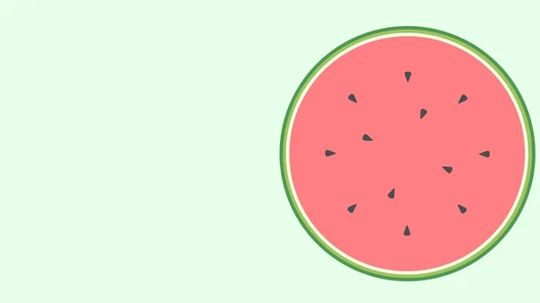 Wassermelone auf grünem Hintergrund. Frisches Obst. Saft — Stockvektor