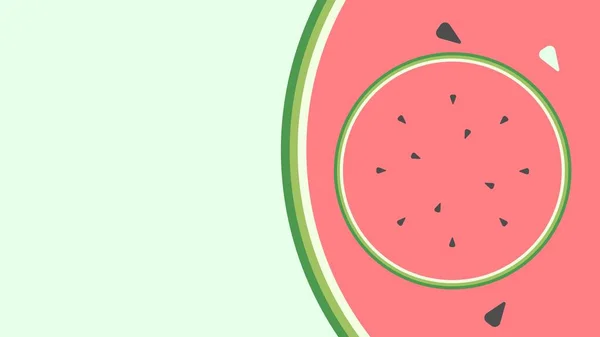 绿色背景的西瓜。新鲜水果。果汁 — 图库矢量图片