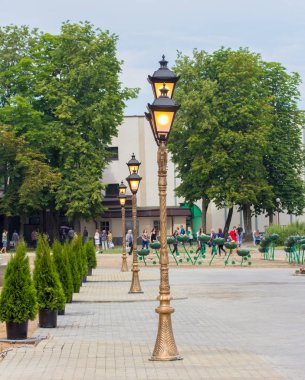 Antik Grodno ortasına sahte ışıklar