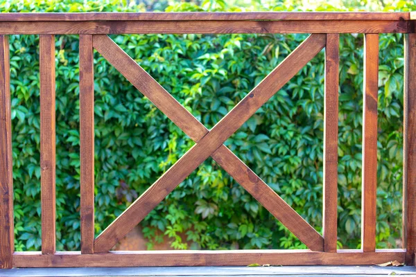 Esempio Semplicità Geometrica Linee Materiale Naturale Nella Recinzione Della Terrazza — Foto Stock