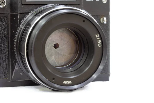 Converging Aperture Lobes Old Lens Complex Mechanism Works Perfectly Decades — Stock Photo, Image