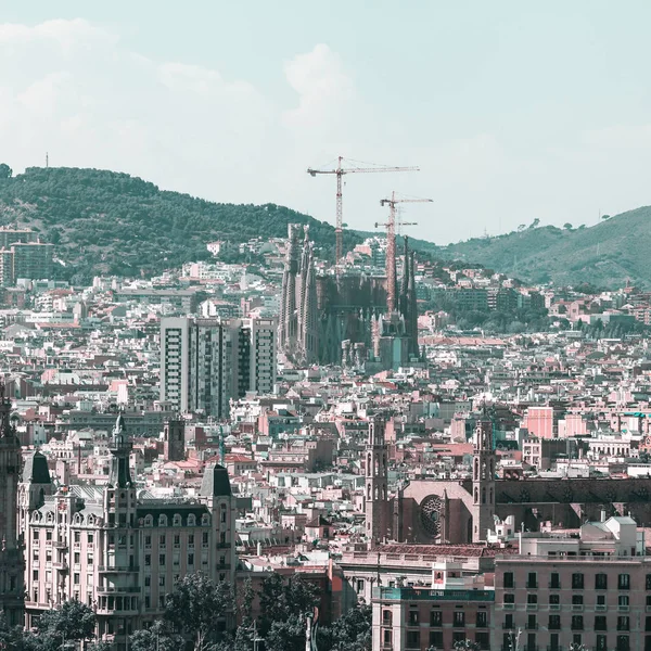 Panoramisch uitzicht van de stad van barcelona — Stockfoto