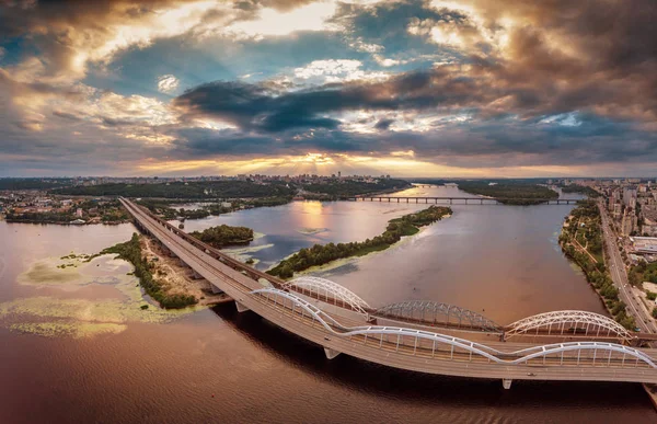 Kiev bridge Flygfoto — Stockfoto