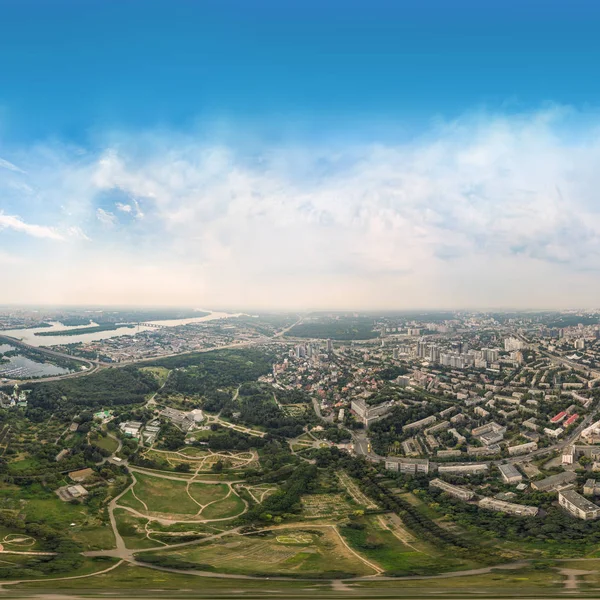 Panorama över 360 grader av National Botanical Garden i Kiev. Flygfoto — Stockfoto