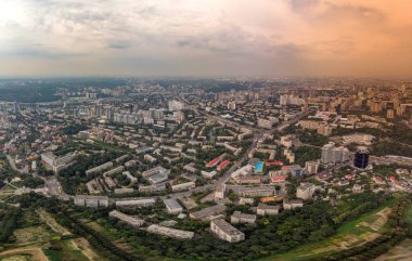 Kiev Ulusal Botanik Bahçesi altında Panoraması. Havadan görünümü