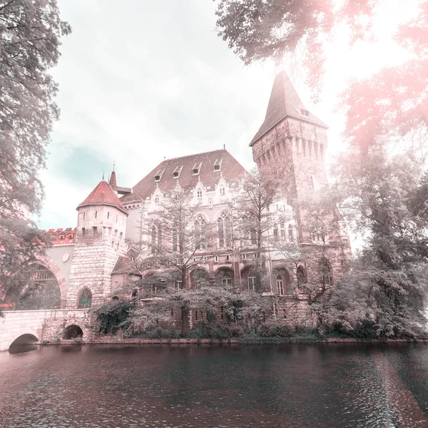 Schloss Vajdahunyad im Stadtpark von Budapest, Ungarn. — Stockfoto