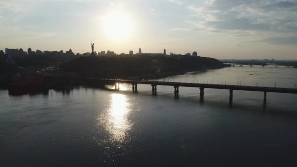 Kiev brug luchtfoto — Stockvideo