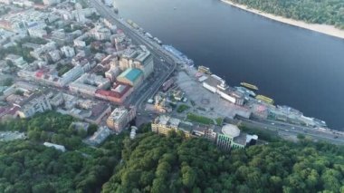 Kiev, Ukrayna'nın şehirde posta karelik havadan görünümü