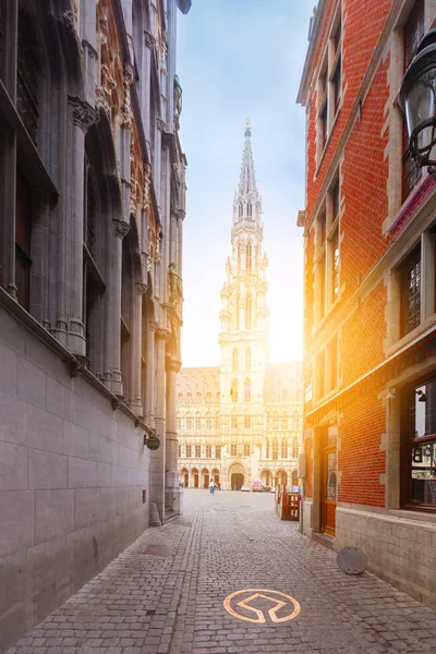 Grand Place tér Brüsszelben, híres turistacélhely, Belgium — Stock Fotó