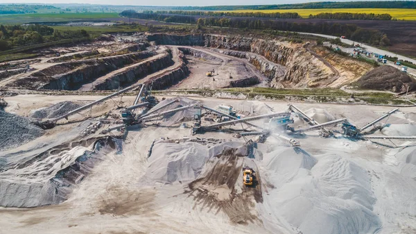 Aerial view of the granite quarry.