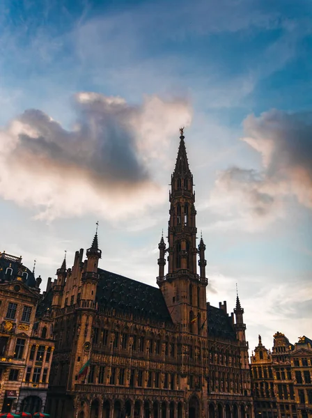 Grand Place in Brussels at sunset, Belgium — Stock Photo, Image