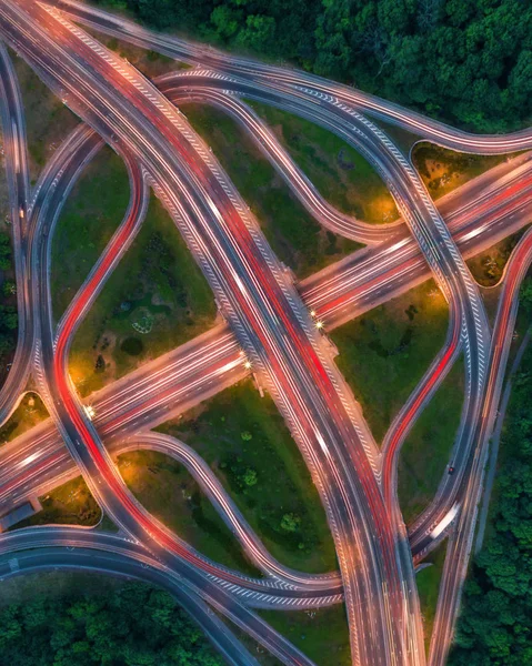 Kiev şehir, Ukrayna karayolu üst görünüm şehir trafiği — Stok fotoğraf