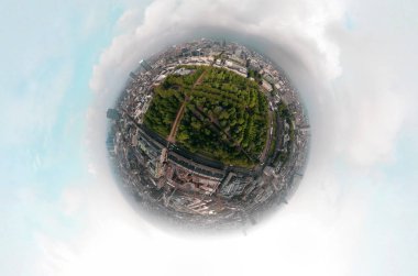 Havadan görünüm Panorama 360 derece Brüksel, Kraliyet Sarayı.