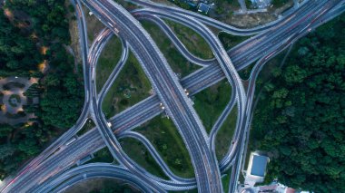Kiev şehir, Ukrayna karayolu üst görünüm şehir trafiği