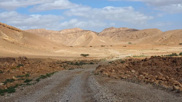 Drumul murdar într-un deșert — Fotografie, imagine de stoc