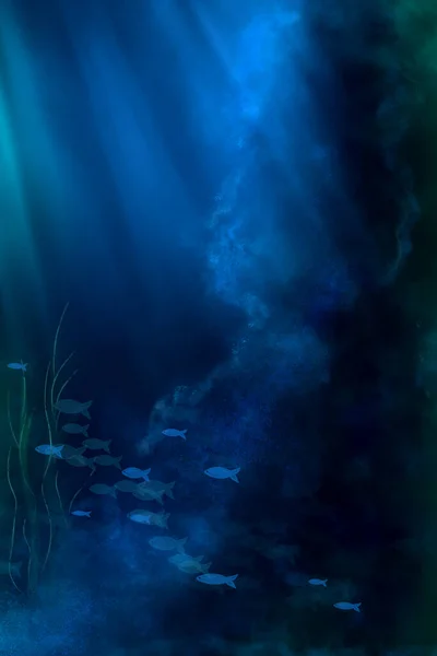 Digitale Kunst Underwater World Voor Alle Ontwerpen Achtergronden — Stockfoto