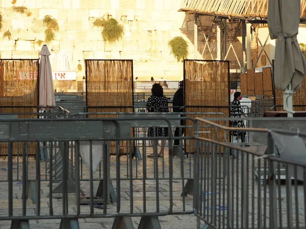 Ogrodzenia Oddzielające Muru Zachodniego Jerozolimie Czasie Widowiska — Zdjęcie stockowe
