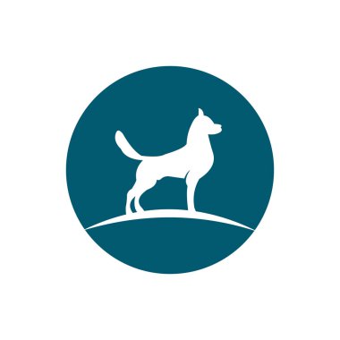 Köpek logo soyut tasarım şablonu