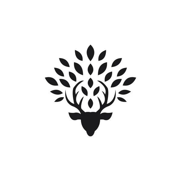 Modèle de logo de chasse au cerf, logo élégant de tête de cerf conçoit vecteur — Image vectorielle