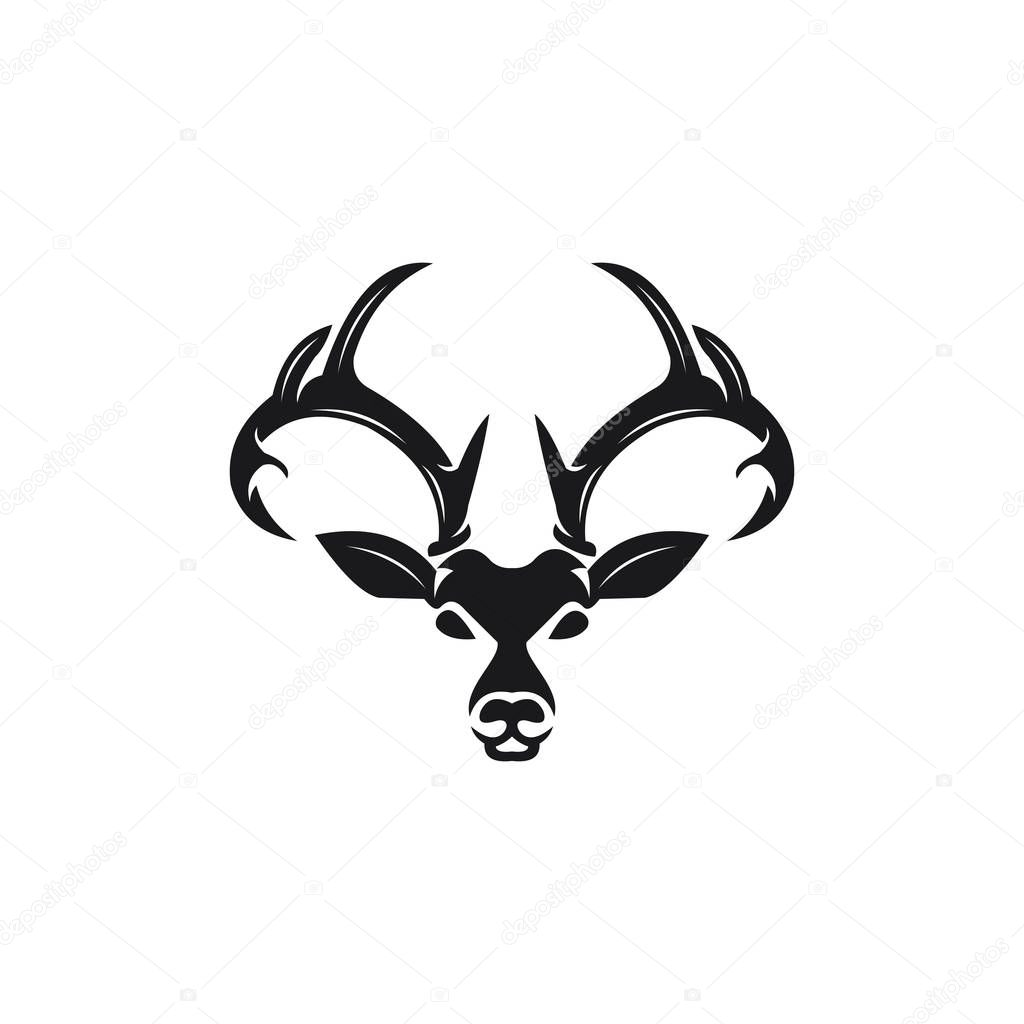 Deer Hunt Logo template, Elegant Deer Head logo designs vector