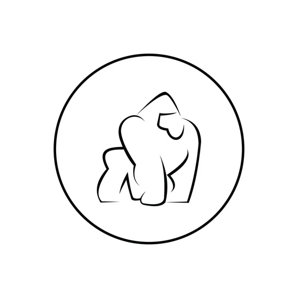 Gorilla logo-tervezés, ikon, vektor, illusztráció — Stock Vector