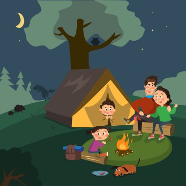 Aile yaz aylarında kamp