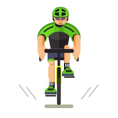 Erkek bisiklet binici vektör çizim