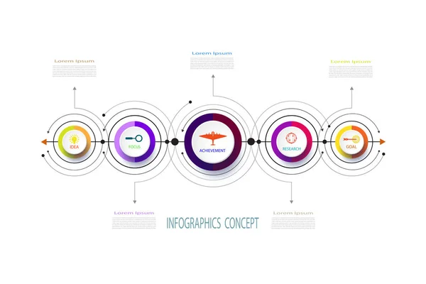 Vektor Infografik Geschäftsdesign Vorlage Mit Integrierten Kreisen Geschäftskonzept Mit Optionen — Stockvektor