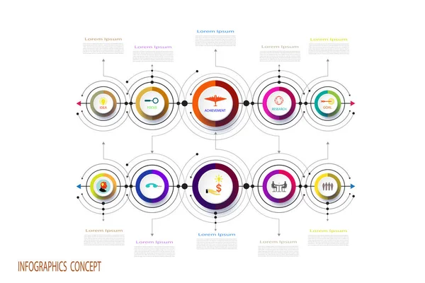 Vektor Infografik Geschäftsdesign Vorlage Mit Integrierten Kreisen Geschäftskonzept Mit Optionen — Stockvektor