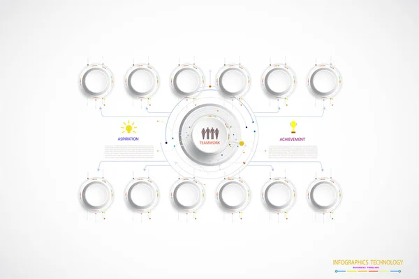 Infographic Business Template Timeline Technology Element Integrated Circles Obchodní Koncept — Stock fotografie