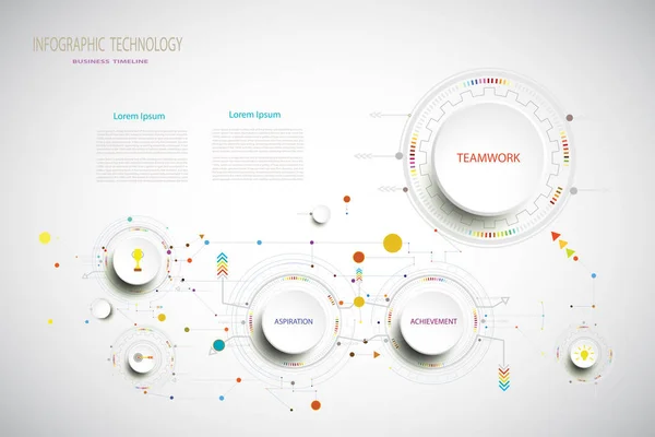 Infographic Technology Šablona Časová Osa Tech Digitální Inženýrské Telekomunikace Mohou — Stock fotografie