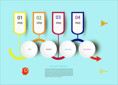 İş kavramı ve simgeler için Infographics zaman çizelgesi şablonu. İş akışı düzeni, diyagram, numarası seçenekleri için kullanılabilir, seçenekleri, web tasarım, sunumlar seçenekleri ile 4 adım adım.