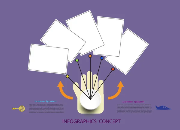 业务概念和图标的信息图表时间线模板 可用于工作流布局 编号选项 步进选项 网页设计 5个步骤选项的演示文稿 — 图库照片