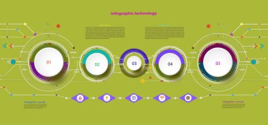 Vektör çizimi yüksek teknoloji dijital ve mühendislik Telekom teknoloji kavramı Infographic bir iş planı kavramı için diyagram, akış şeması, adımları, parça, zaman çizelgesi, iş akışı düzeni ve içerik grafik.
