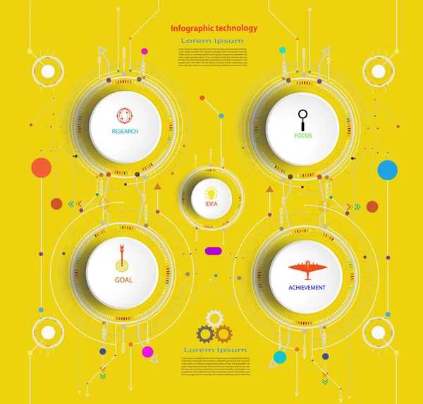 Infografik Vorlage Timeline Technologie Hallo Tech Digital Und Engineering Telekommunikation — Stockfoto