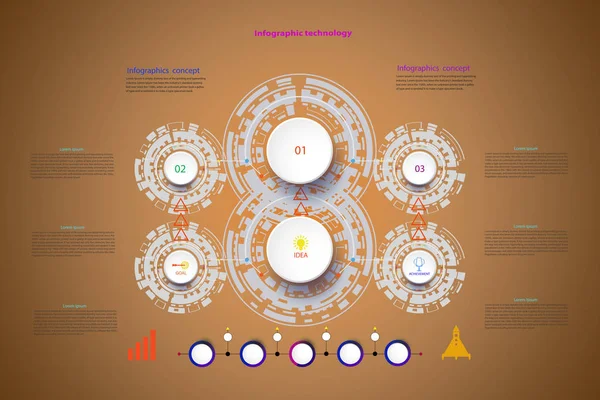 Infographics Hallo Tech Digital Und Engineering Telecoms Technology Concept Infographic — Stockfoto