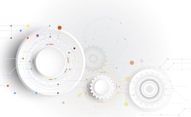Vektör illüstrasyon Hi-tech dijital teknoloji tasarım renkli o