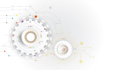 Vektör illüstrasyon Hi-tech dijital teknoloji tasarım renkli o