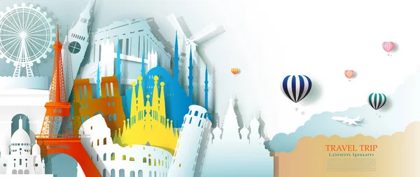 Reis zaken bezienswaardigheden toerisme Europa architectuur door ballon — Stockfoto