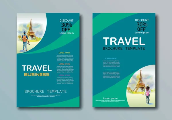 Apresentação Amostra Brochura Cobrir Design Layout Espaço Para Negócios Viagens —  Vetores de Stock