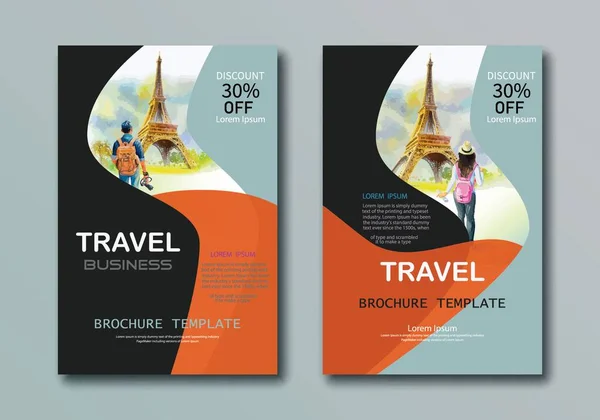 Apresentação Amostra Brochura Cobrir Design Layout Espaço Para Negócios Viagens —  Vetores de Stock