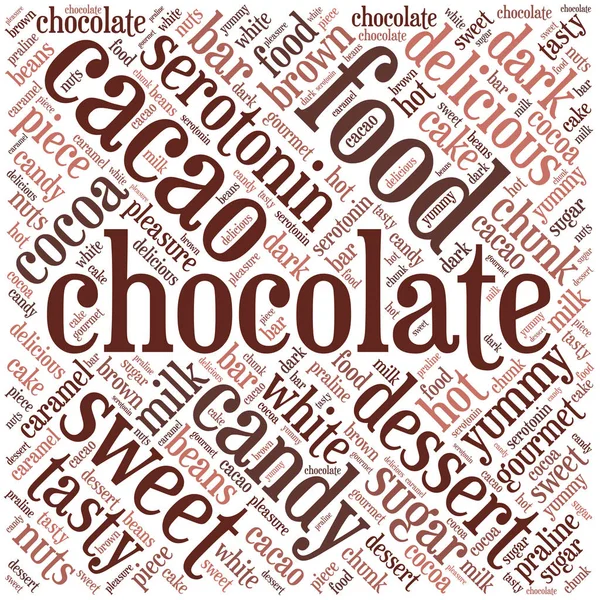 Chocolate Nuvem Palavras Inscrita Num Quadrado Crianças Alegria — Vetor de Stock