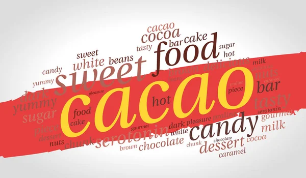 Cacao Chmura Czerwony Słowo Skoku Farby Szary Tło Gradientowe Rewolucyjne — Wektor stockowy